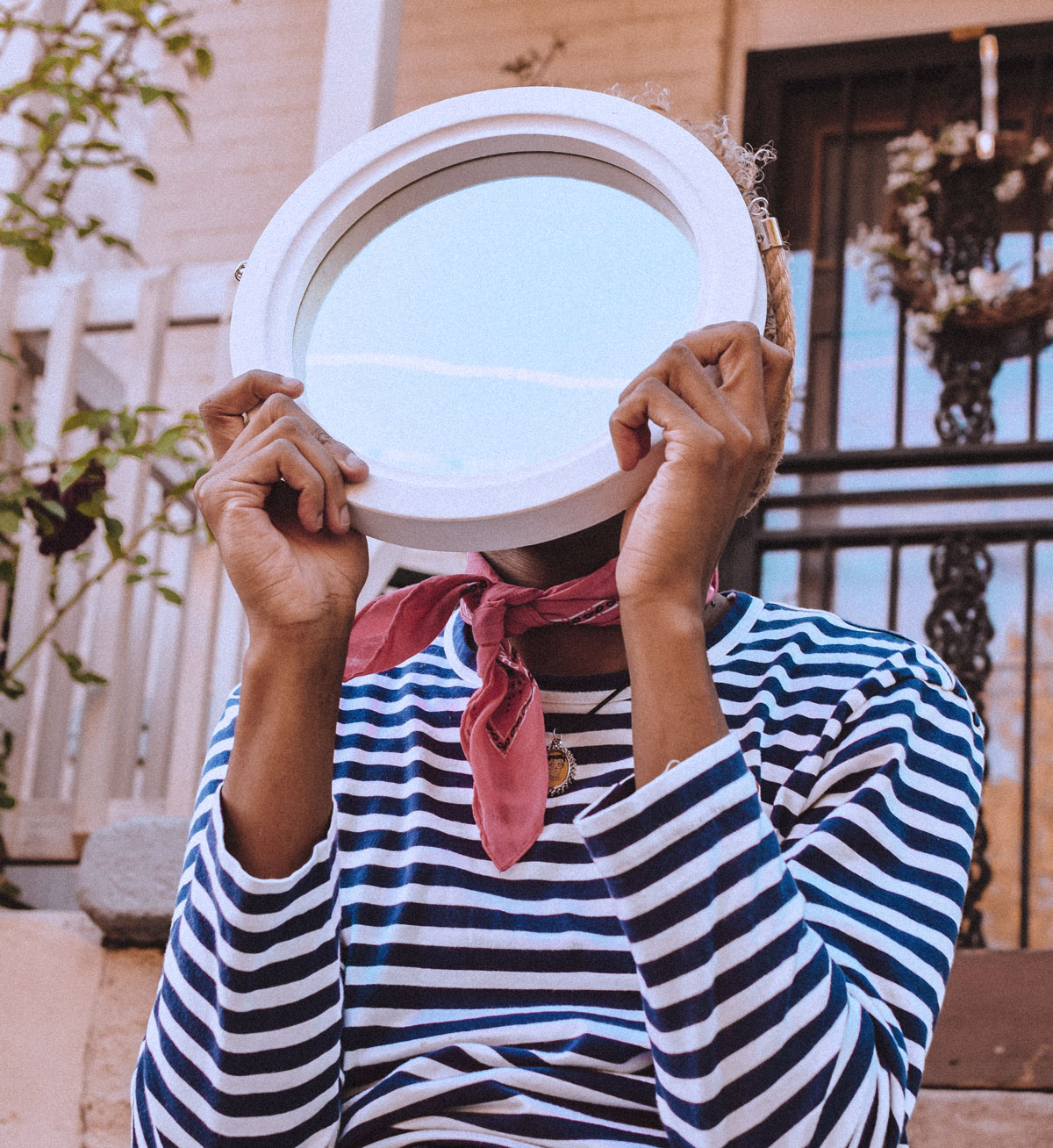 Mirror over someones face